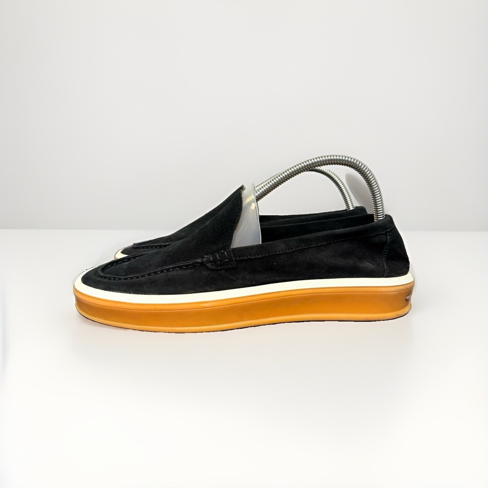 Loro Piana Summer Walk Shoes Men's Size 42 8.5 Black Classic Slip On Loafers